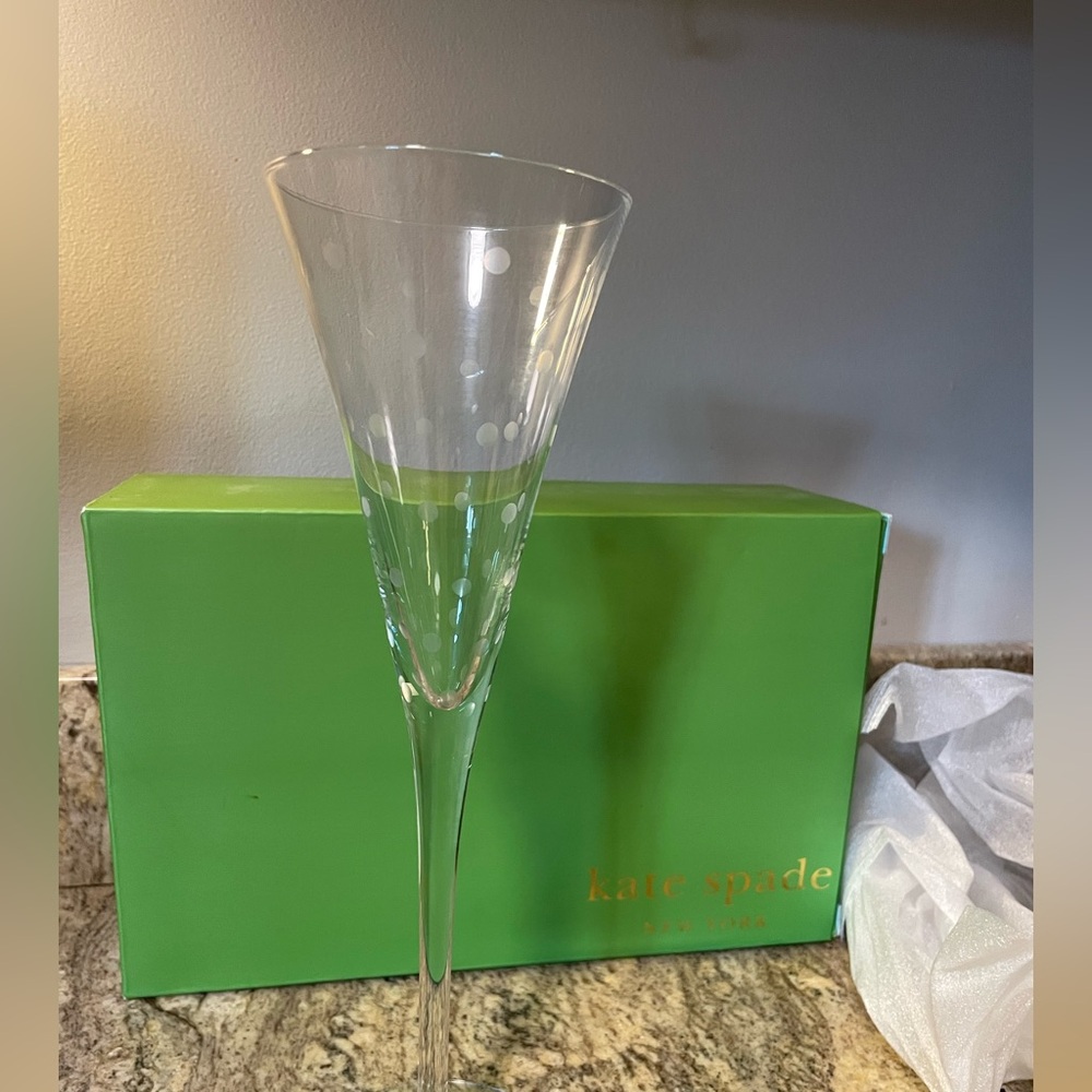 Kate Spade Clear Polka Dot Champagne Glasses (Set of 2)